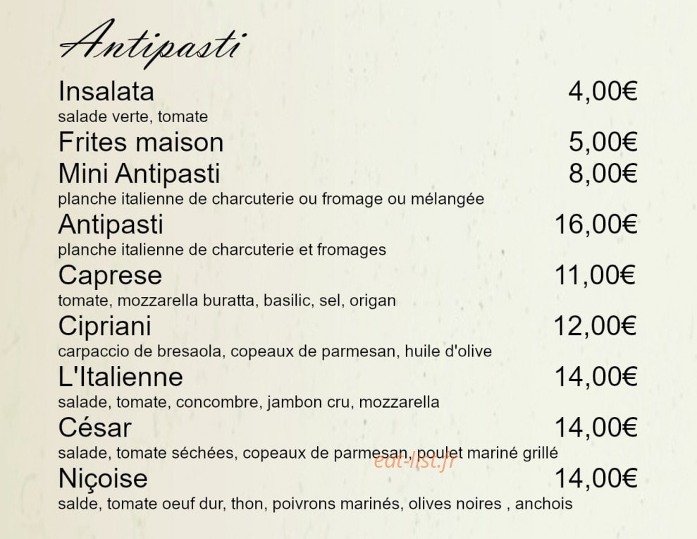 La Maison de l'Olivier — carte page 1