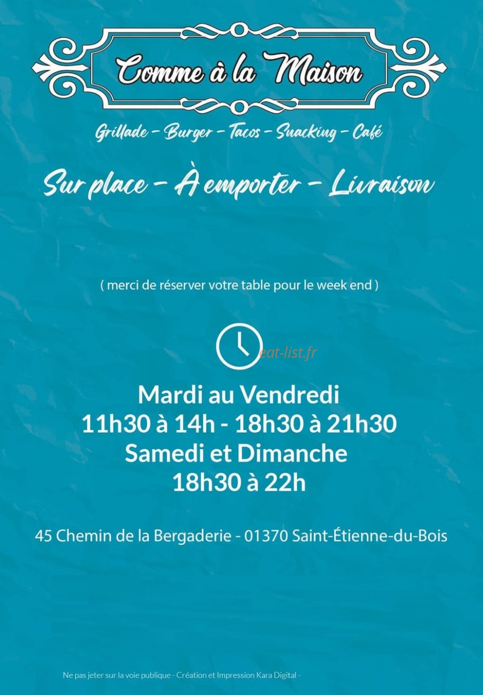 Comme à la maison — carte page 1