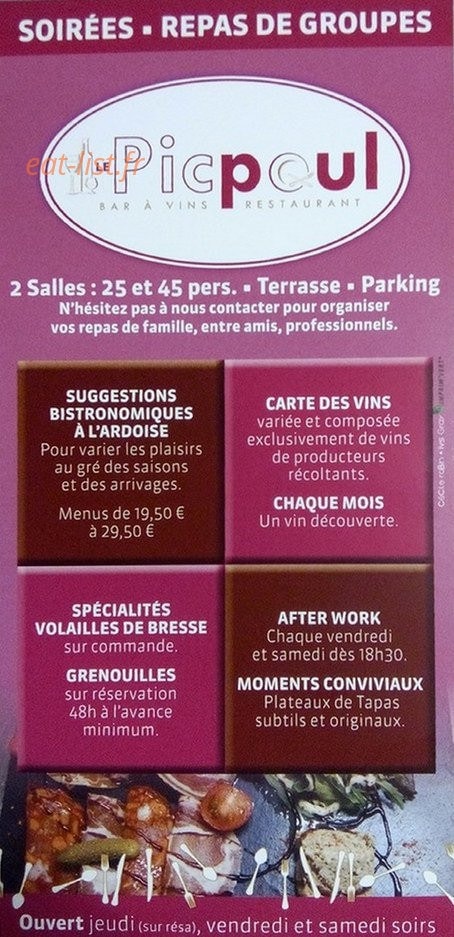 Le Picpoul — carte page 1