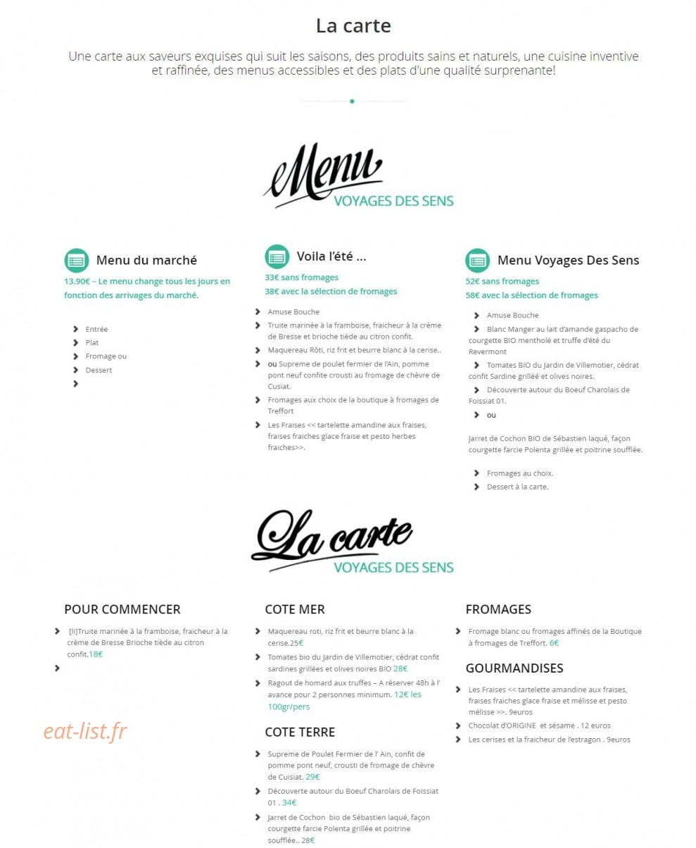Voyages des Sens — carte page 1