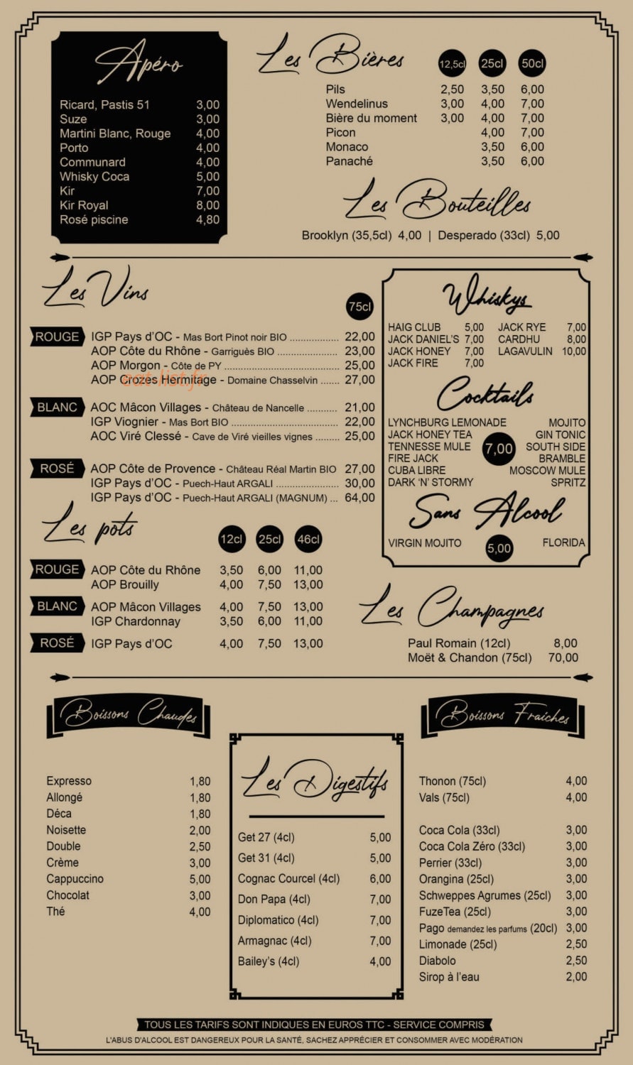 Brasserie Odette — carte page 2