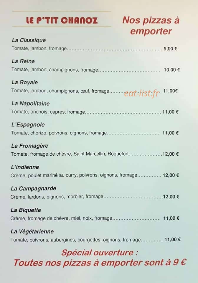 Le p'tit chanoz — carte page 2