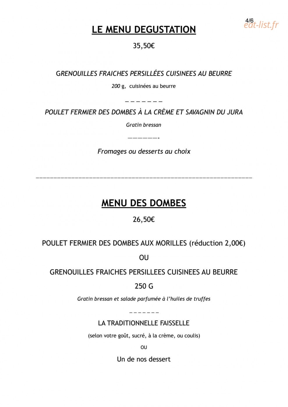 Auberge  de Montessuy — carte page 4
