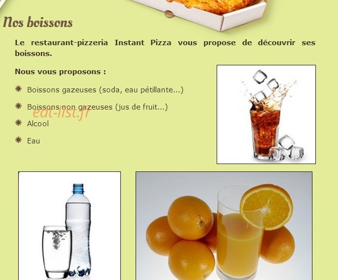 Instant Pizza — carte page 3