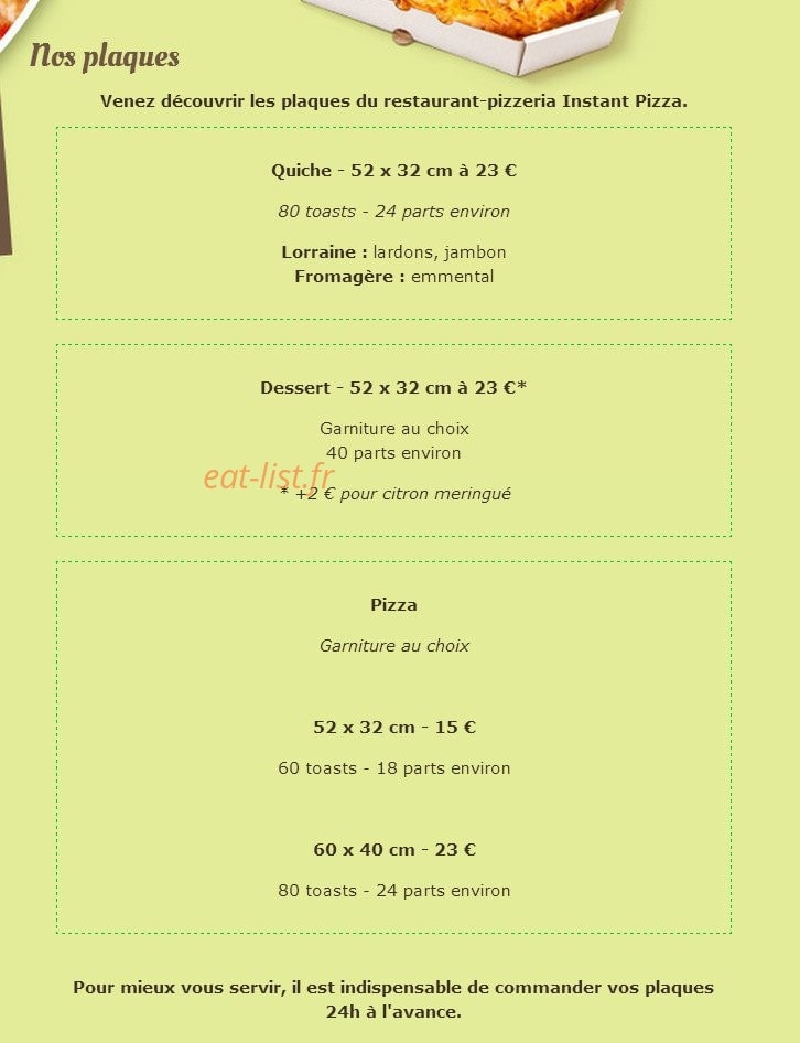 Instant Pizza — carte page 5