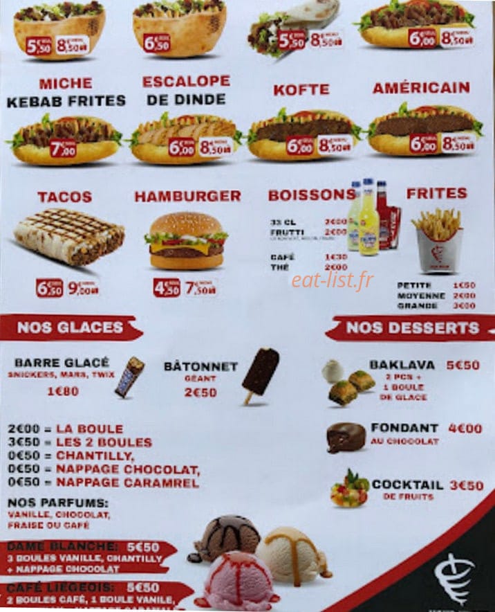 Restaurant Ugur — carte page 1