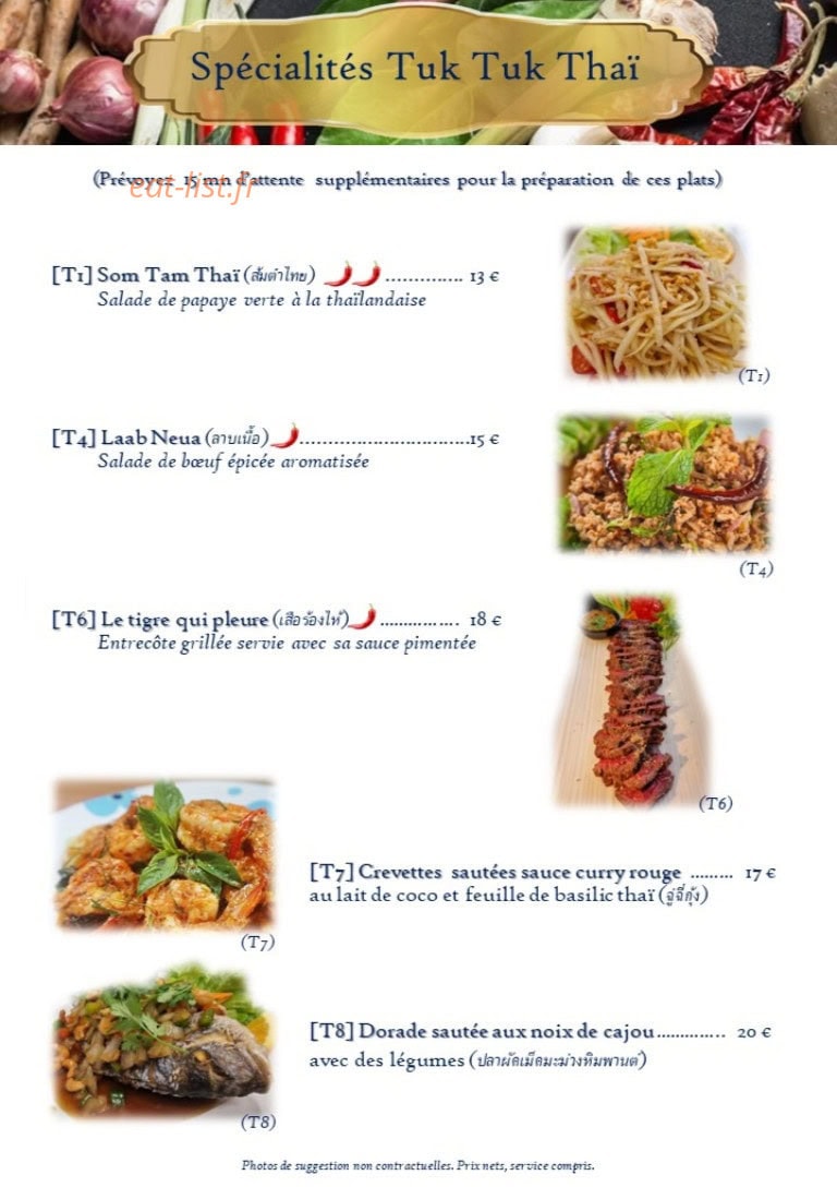 Tuk Tuk Thai — carte page 4