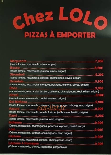 Chez Lolo — carte page 1