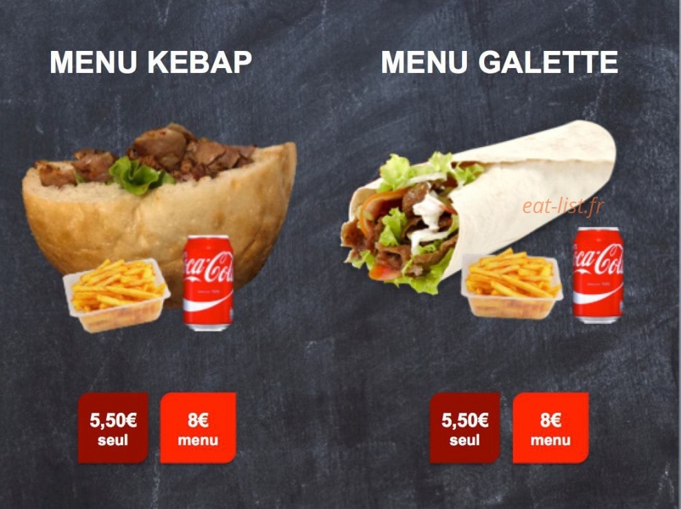 Egée Kebap — carte page 4