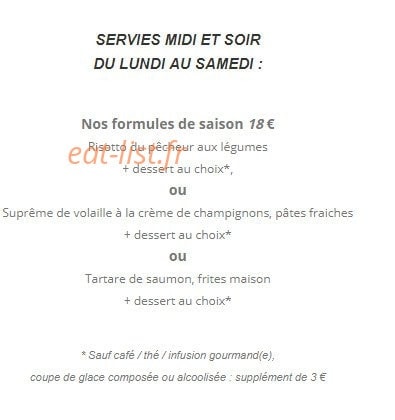 Le Bistrot de la Neuve — carte page 2