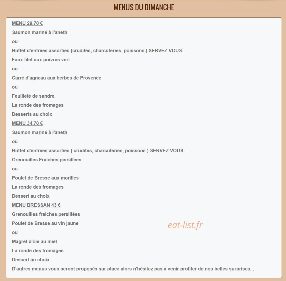 Restaurant Versaud — carte page 2