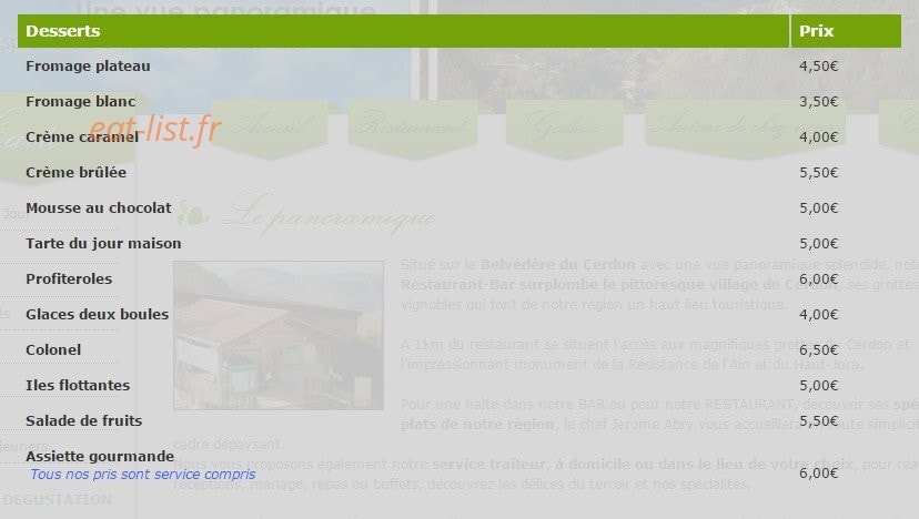 Le Panoramique — carte page 4
