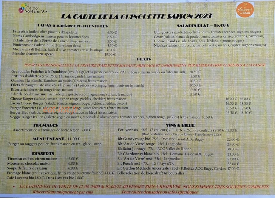 Guinguette Merpuis Lac de Chambod — carte page 1