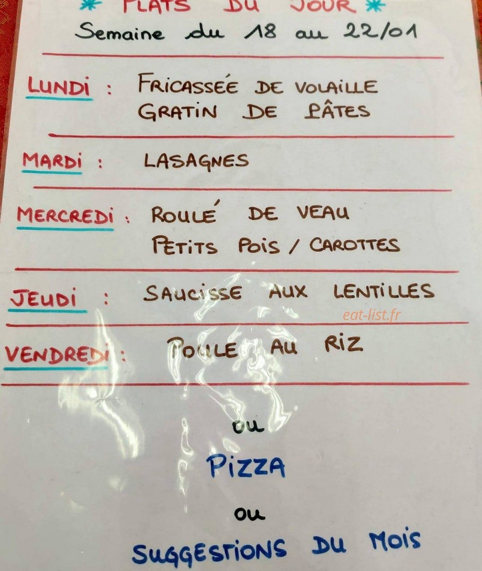 Le Trock café — carte page 1