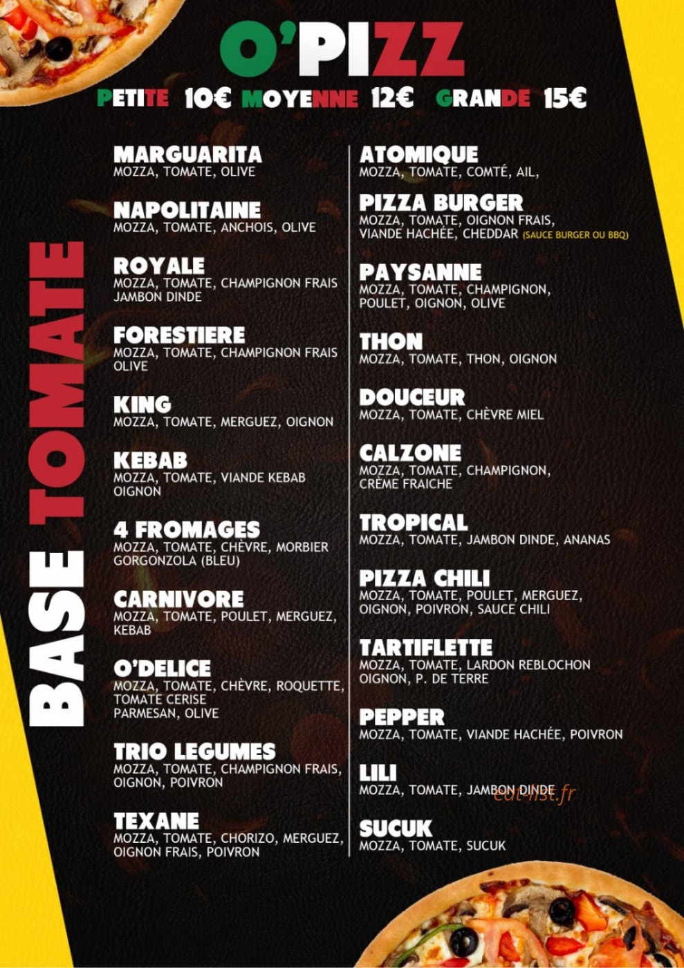O'Délice Fast-Food — carte page 1
