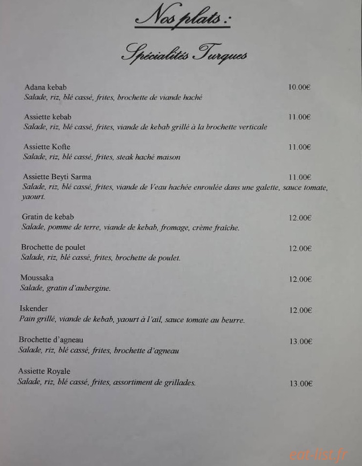 Royal Kebab — carte page 3