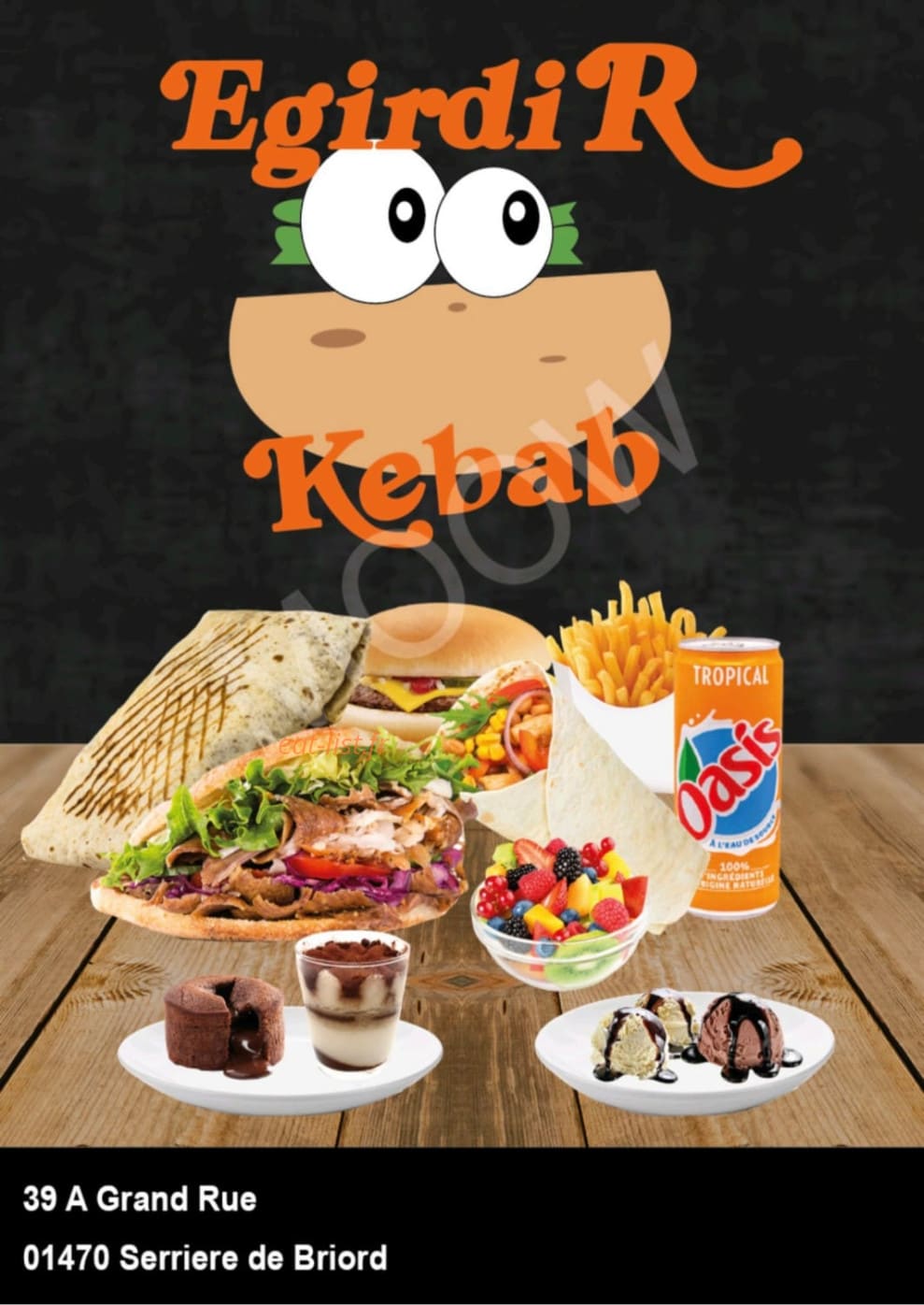 Egirdir kebab — carte page 1