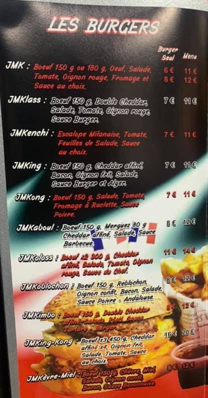 Jmk Burger — carte page 2