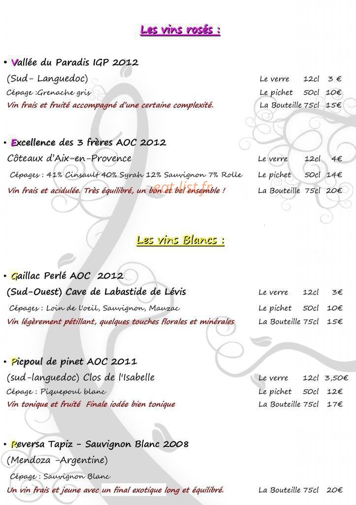 Carpe diem Restaurant — carte page 8