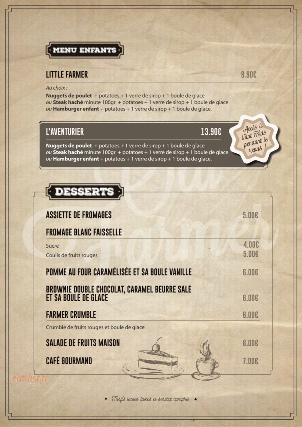 Old Farmer — carte page 1