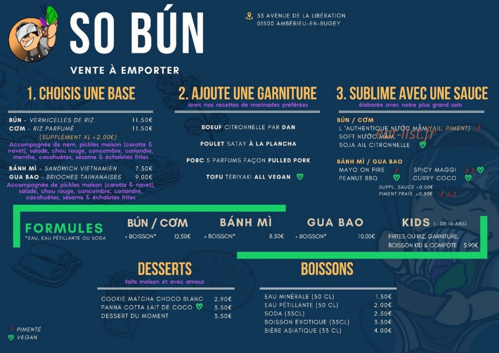 So Bún — carte page 1