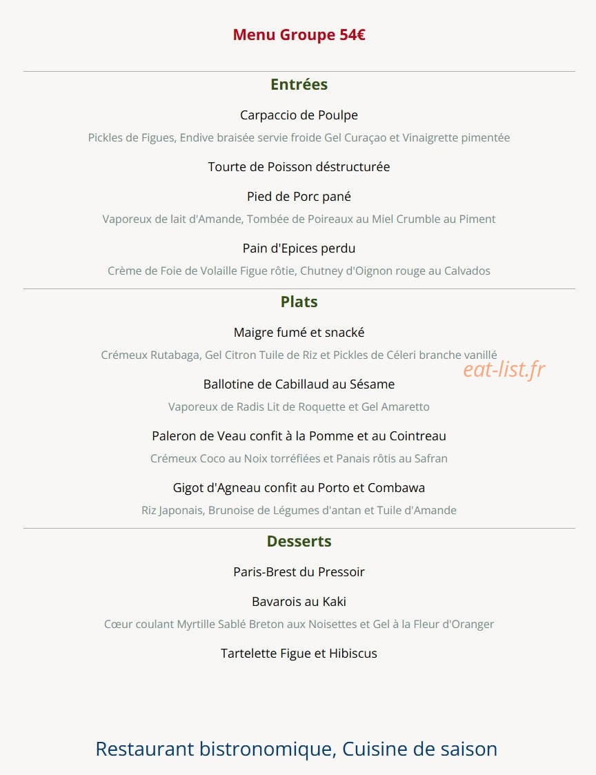 Restaurant le pressoir — carte page 4