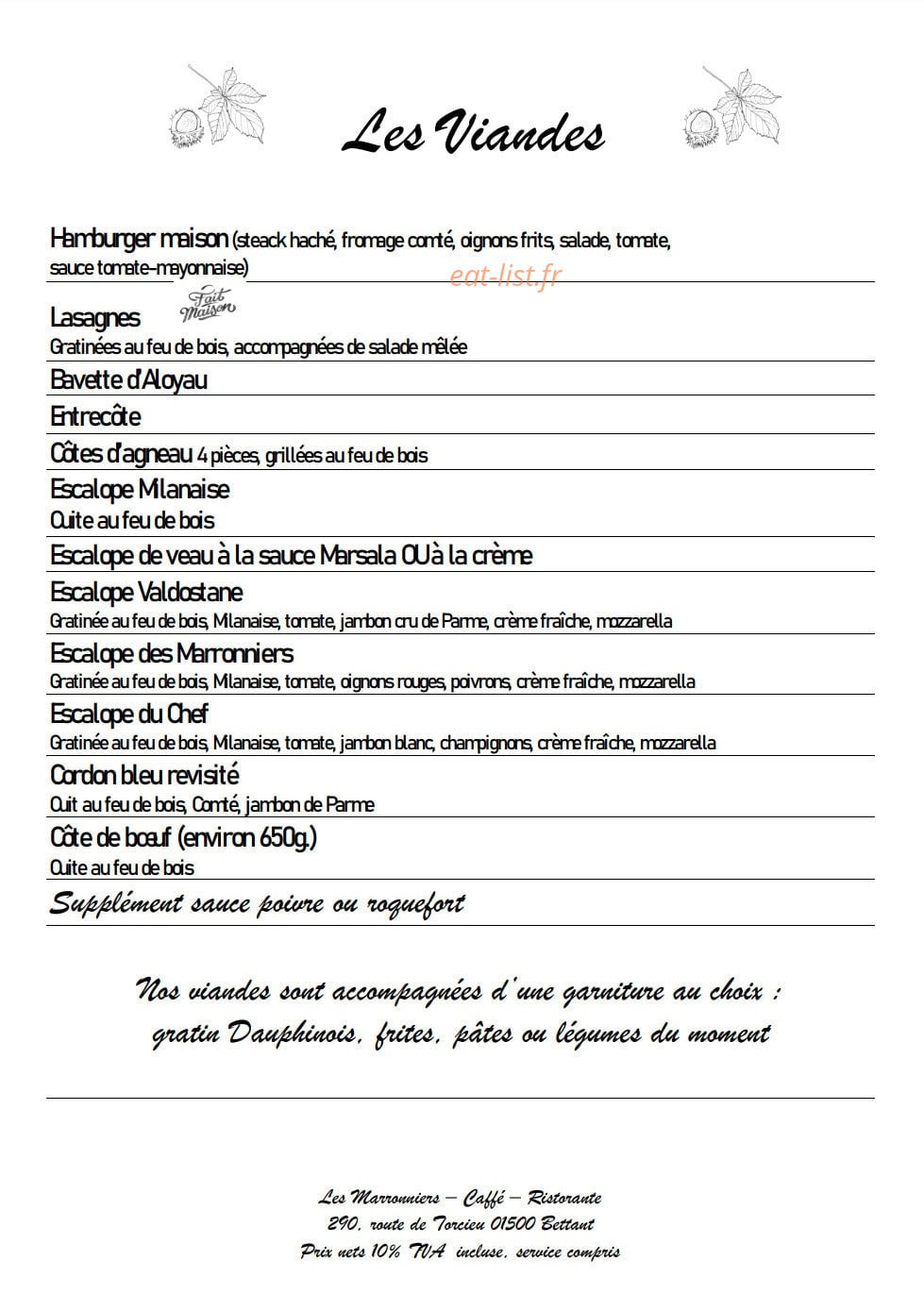 Les Marronniers — carte page 6