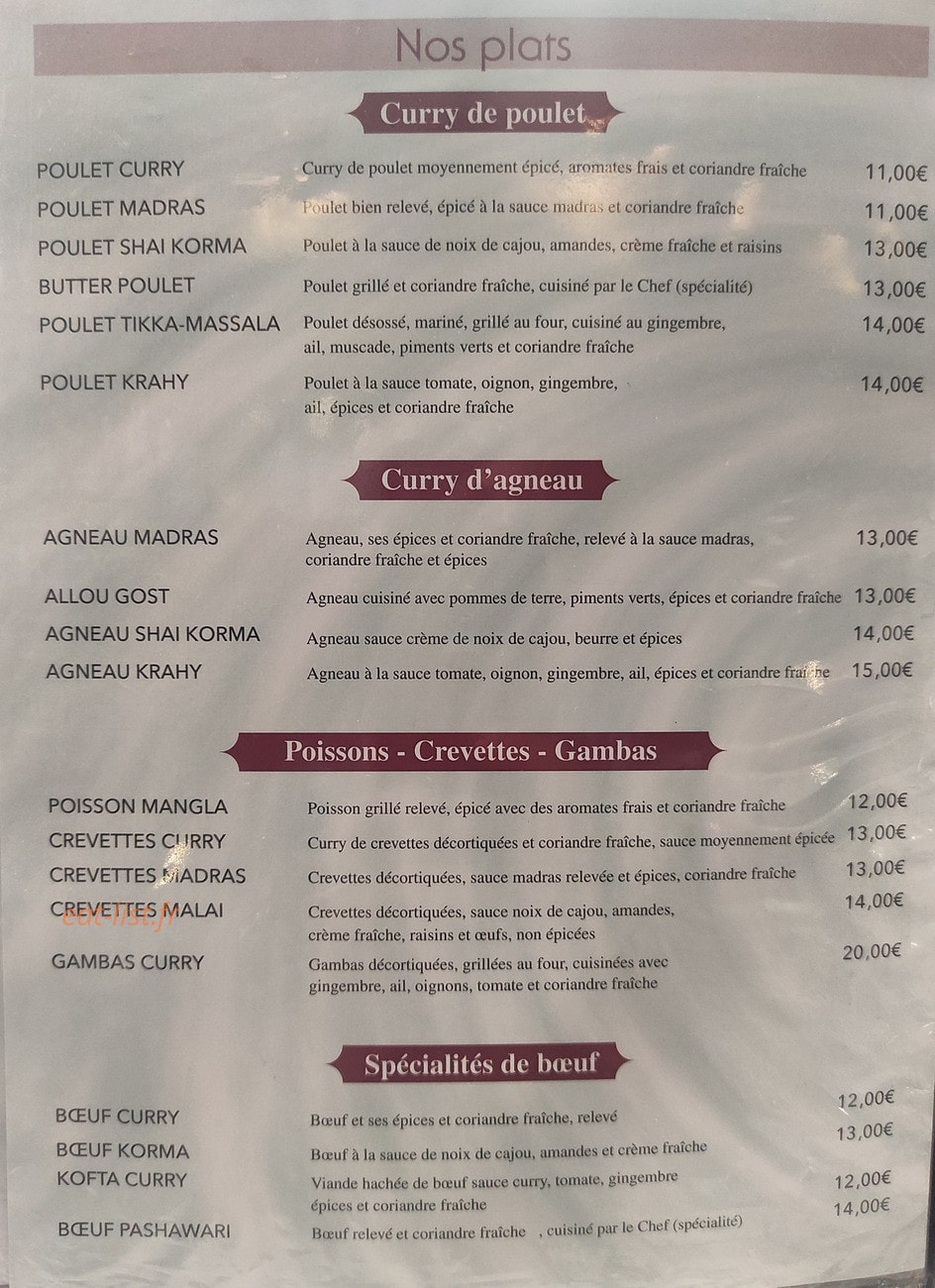 Le maharaja — carte page 2