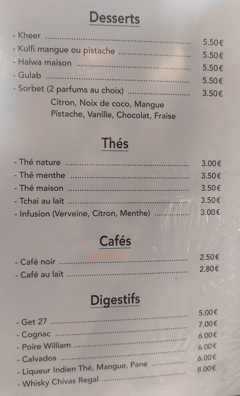 Le maharaja — carte page 6