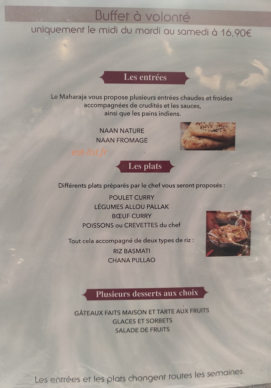 Le maharaja — carte page 4