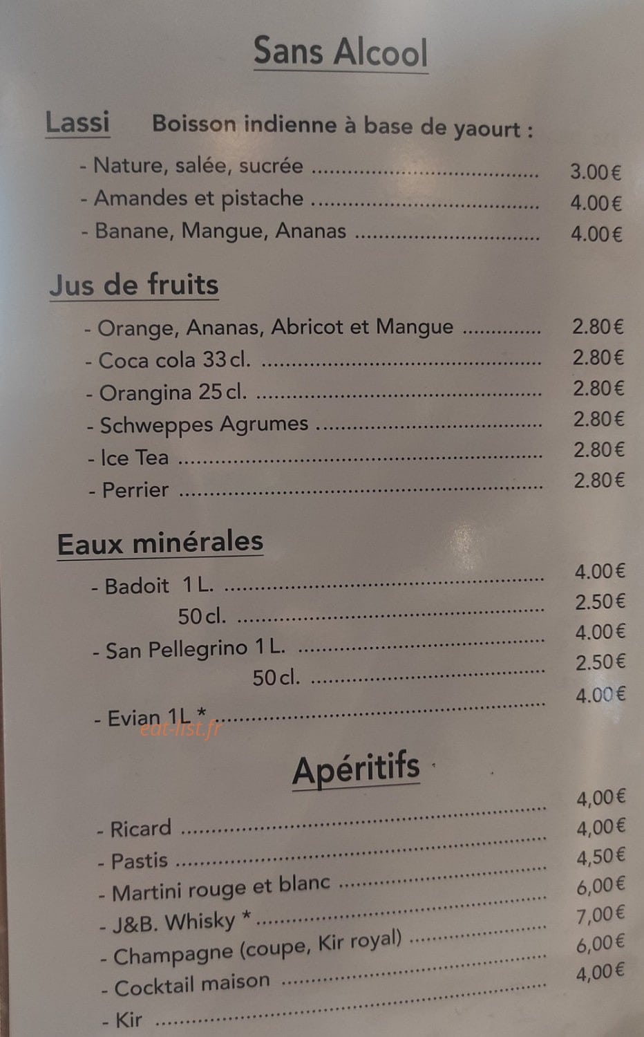 Le maharaja — carte page 7