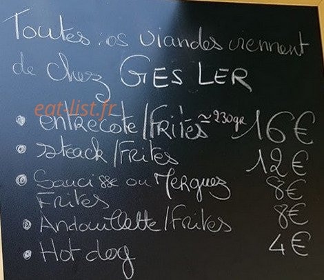 Le snack du lac — carte page 1