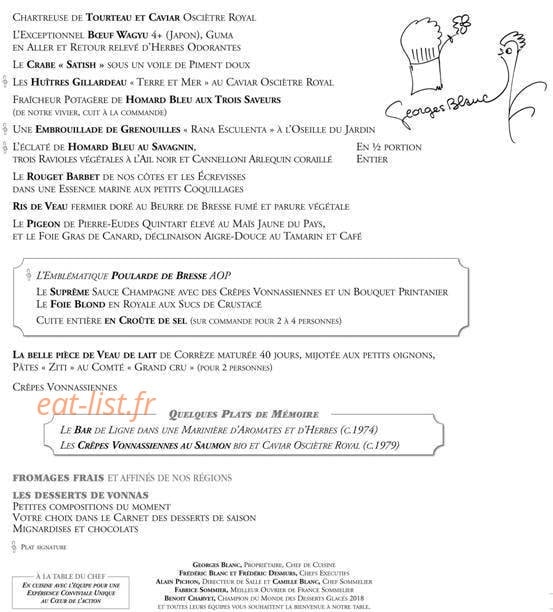 Georges Blanc — carte page 2