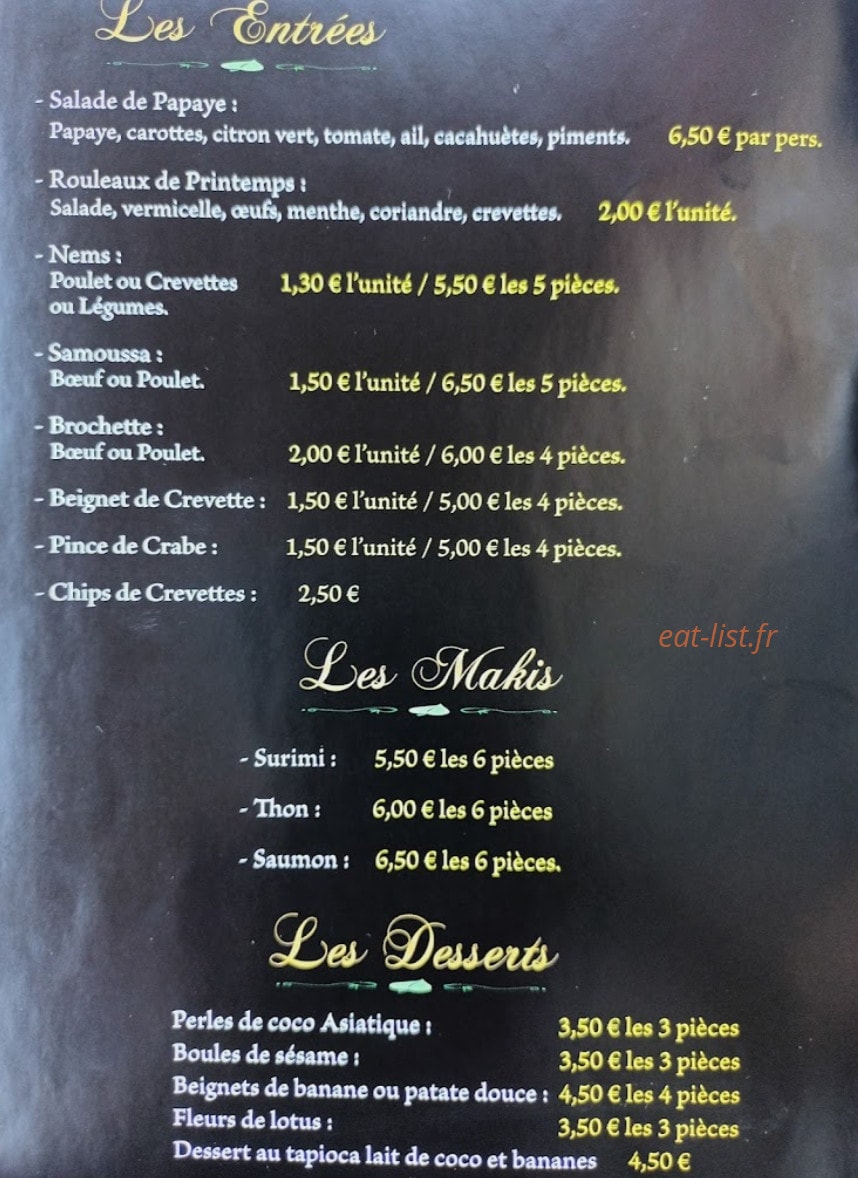 Les Délices d'Or — carte page 2