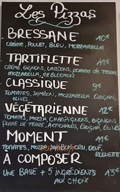 Moment Brasserie — carte page 1