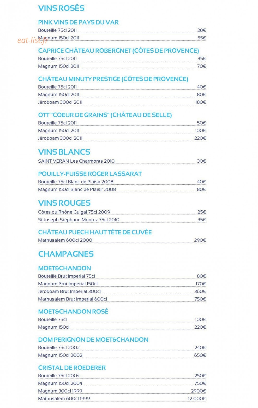 Plaza Lounge — carte page 5