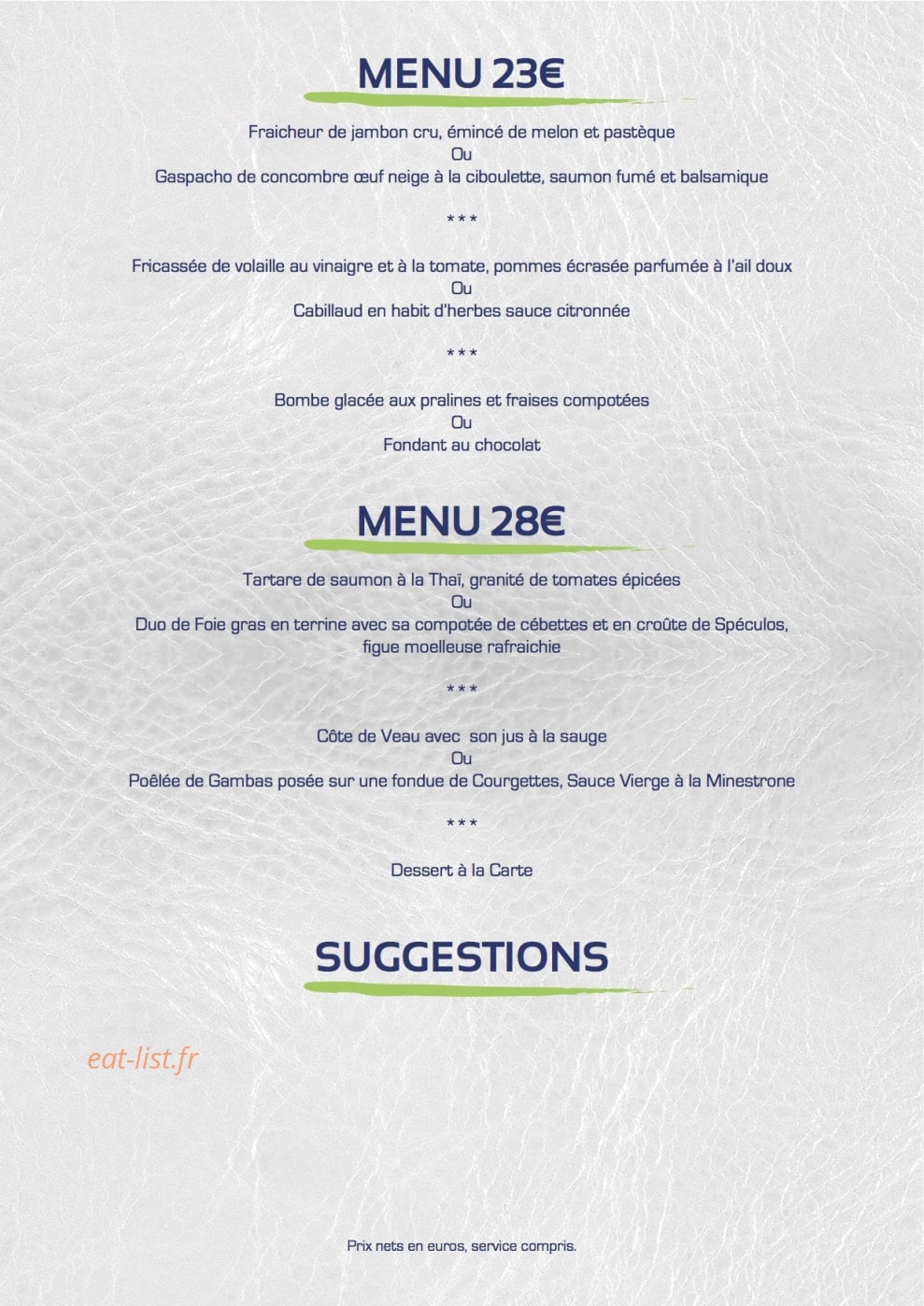 Plaza Lounge — carte page 3