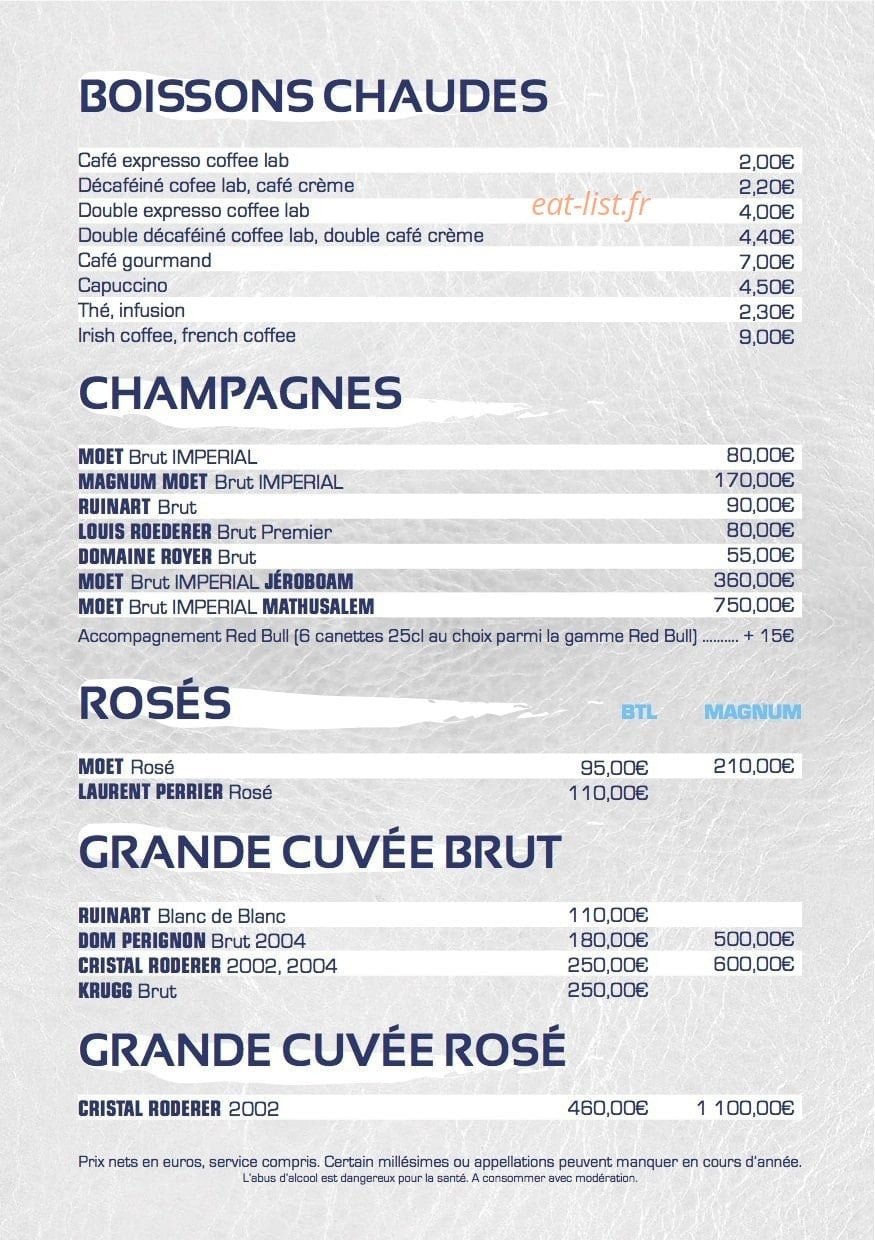 Plaza Lounge — carte page 4