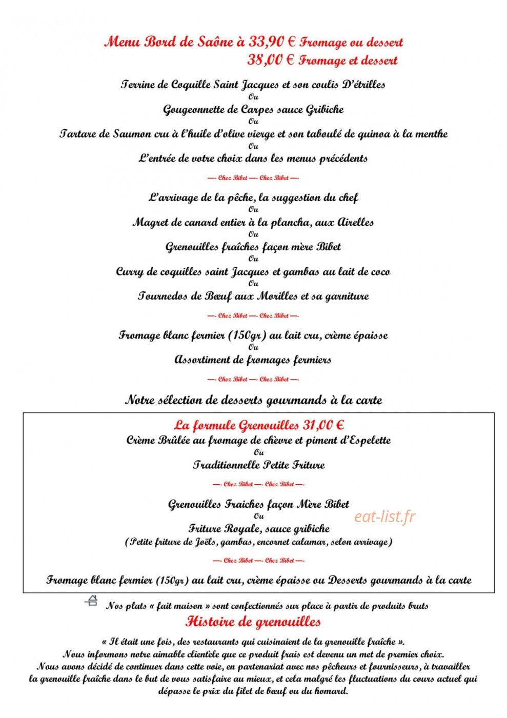 Chez Bibet — carte page 2