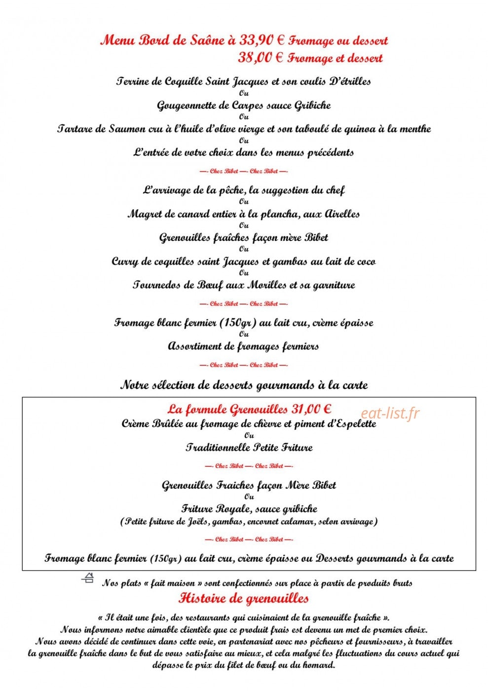 Chez Bibet — carte page 3