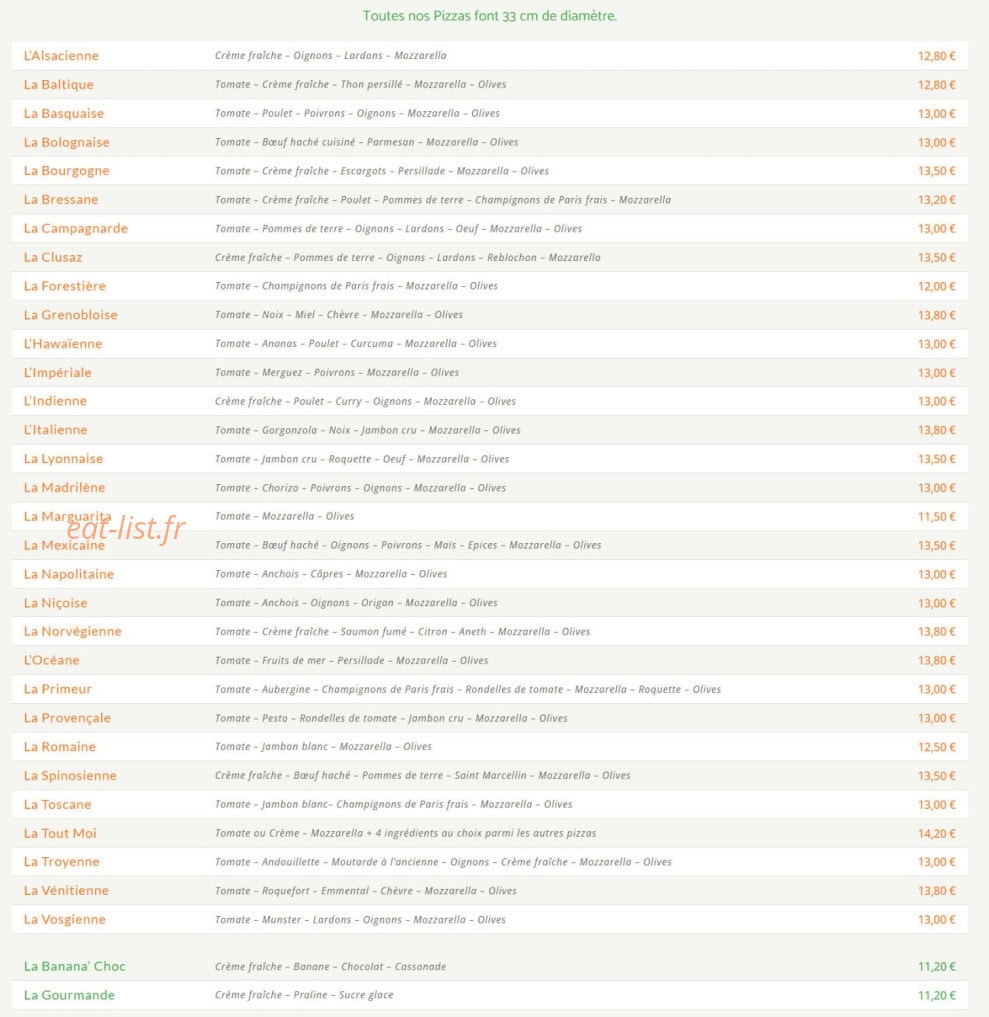 Saveurs Gourmandes — carte page 1