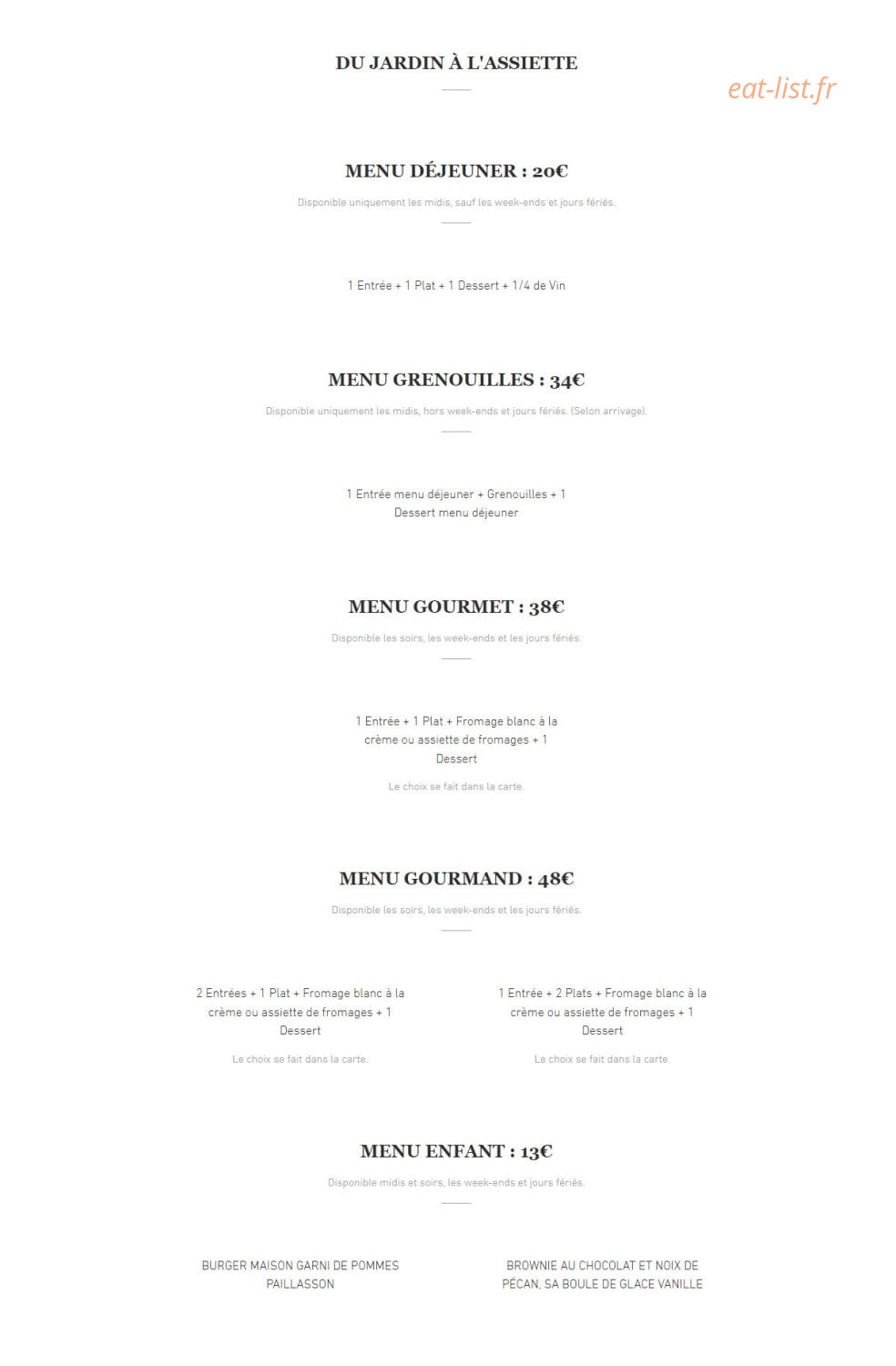Le Jardin des Saveurs — carte page 3