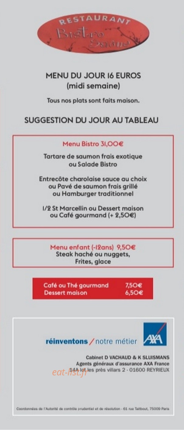 Bistro Saône — carte page 3