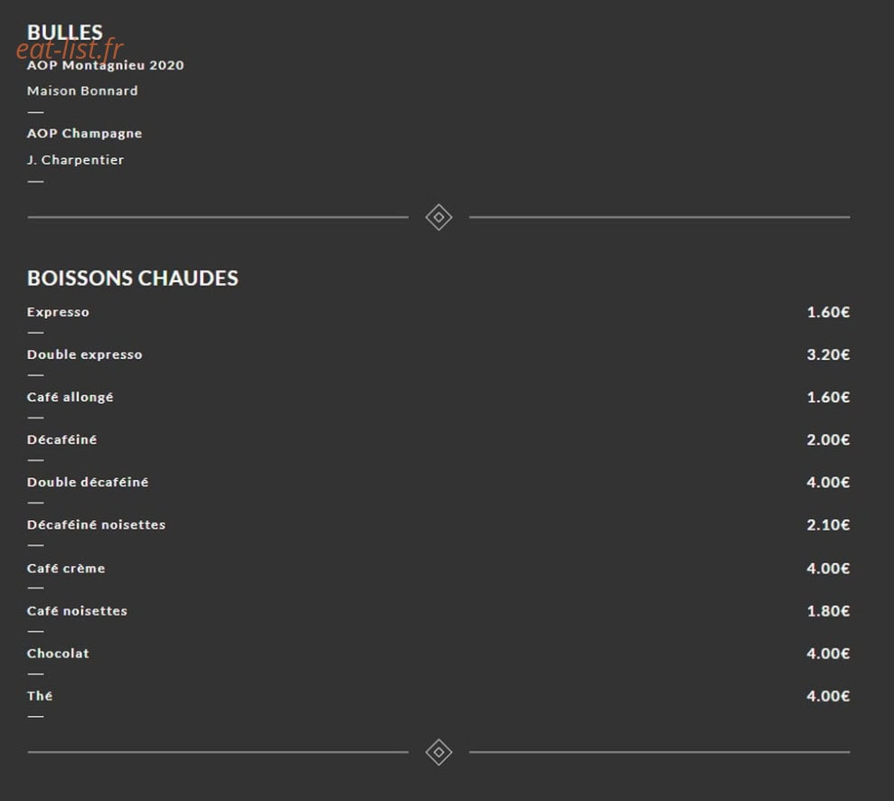 Brasserie des arts — carte page 9