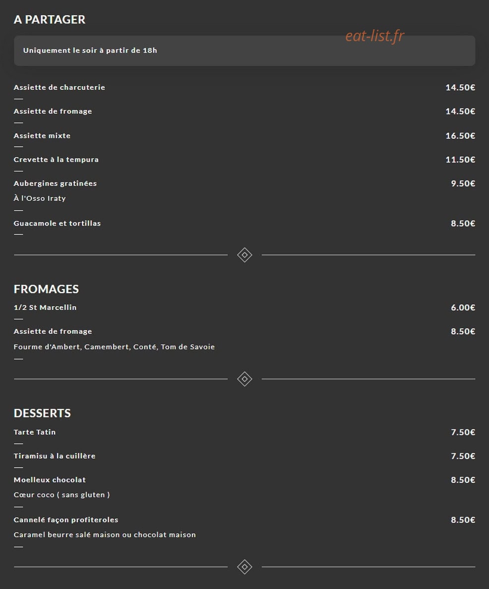 Brasserie des arts — carte page 2