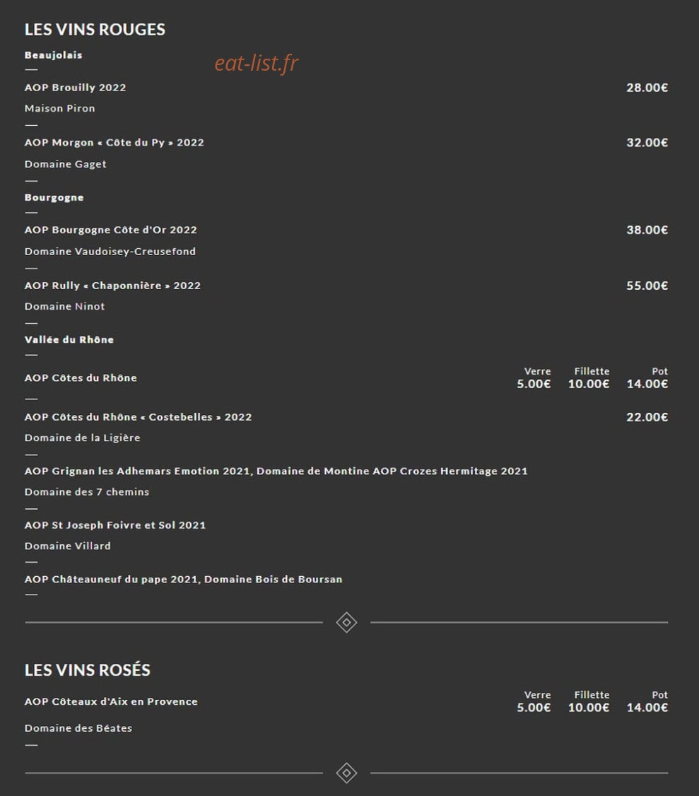Brasserie des arts — carte page 8