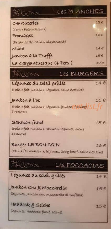 Café du Bon Coin — carte page 1