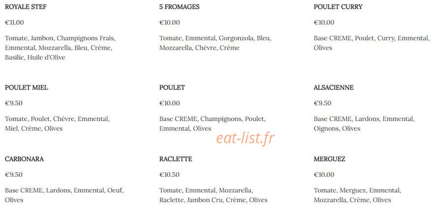 La tour des pizz' — carte page 2
