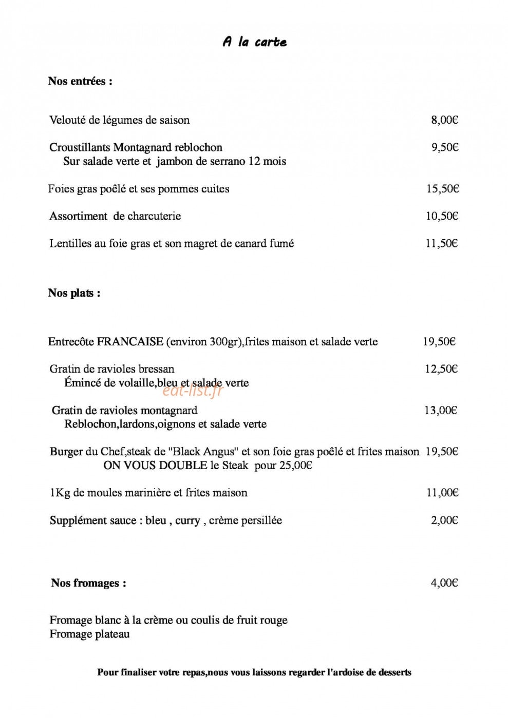 La Villa Bressane — carte page 2