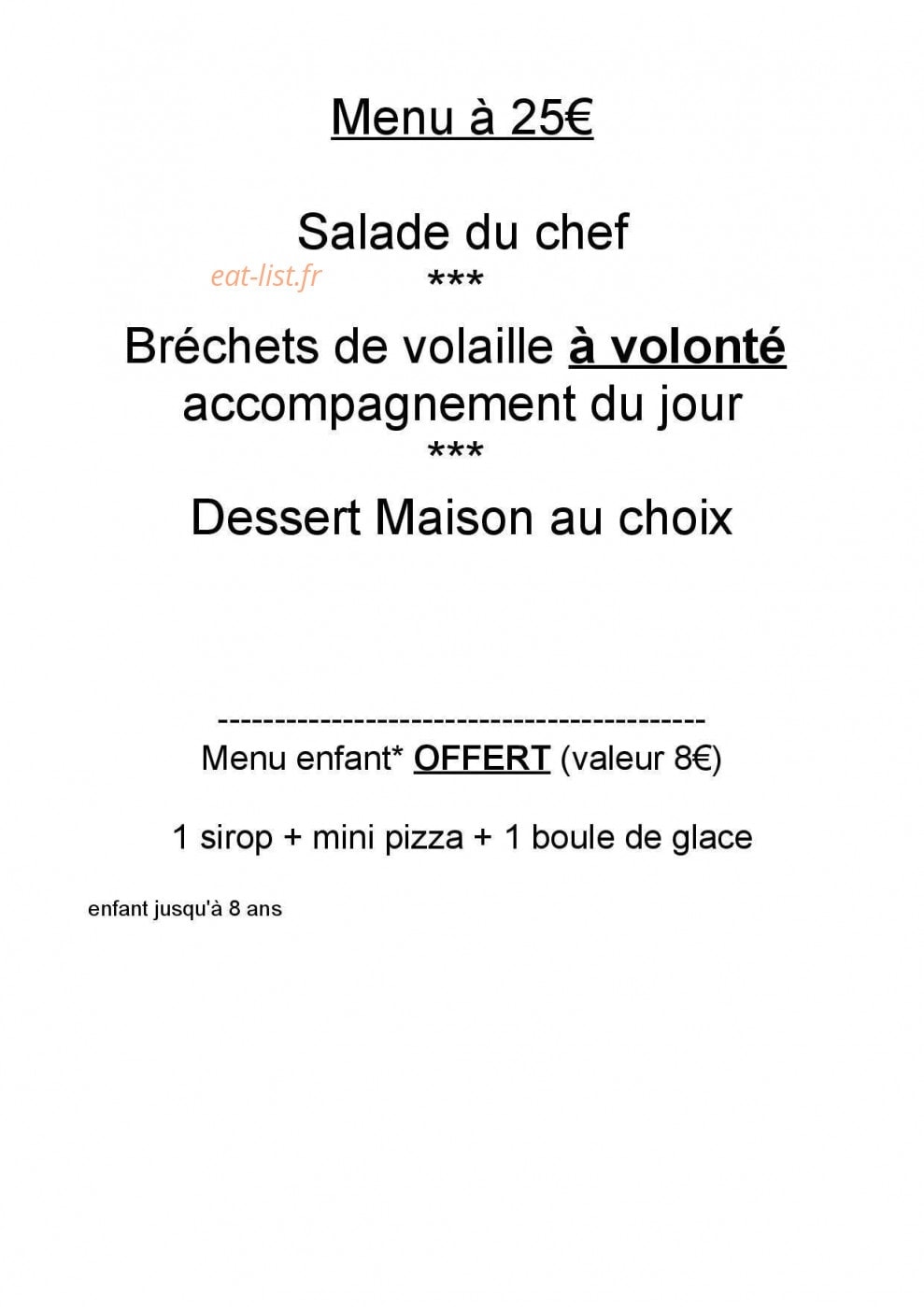 La Villa Bressane — carte page 1